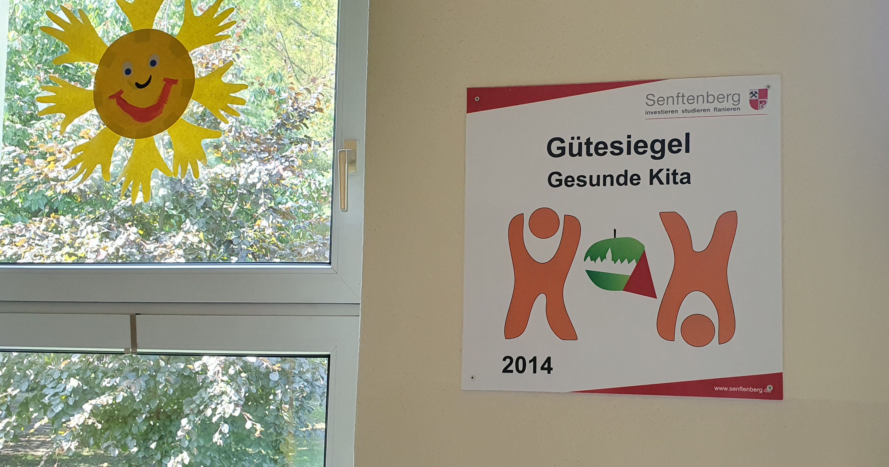 Schild für das Gütesiegel Gesunde Kita